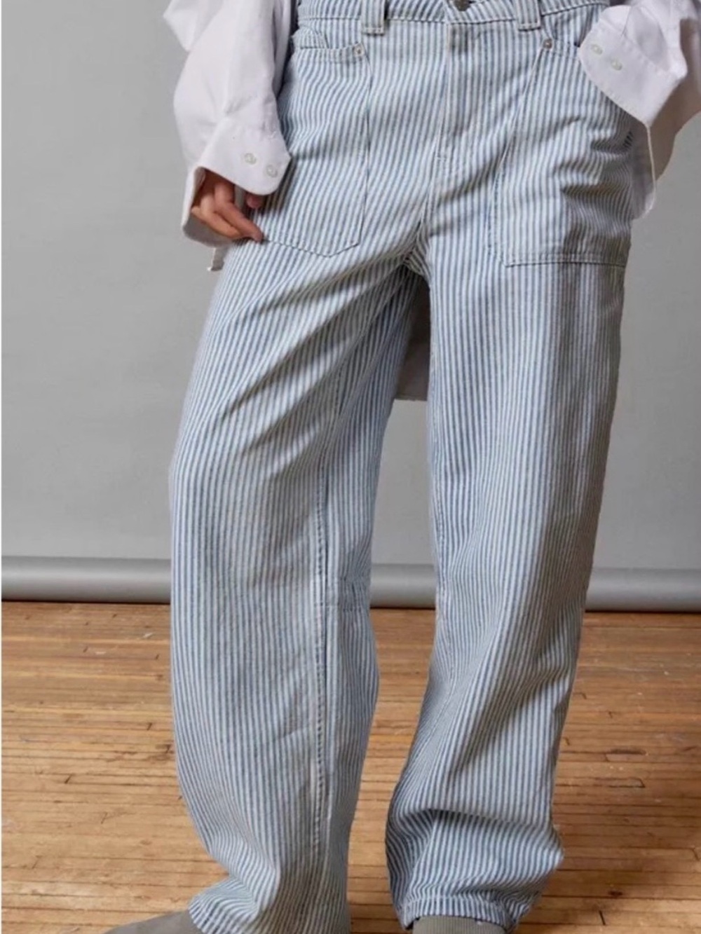 BDG Blue and White Striped Relaxed-Fit Women's Jeans